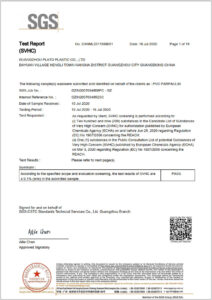 test certificate REACH pvc tarpaulin