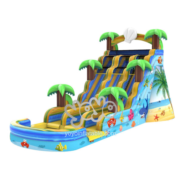 Palm Tree Beach Commercial Inflatable Water Slide YY-WSL23063-B 1