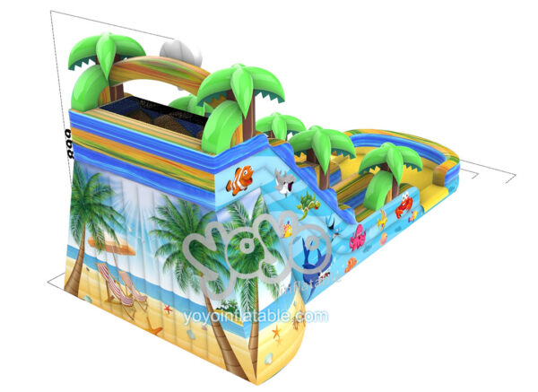 Palm Tree Beach Commercial Inflatable Water Slide YY-WSL23063-B 2
