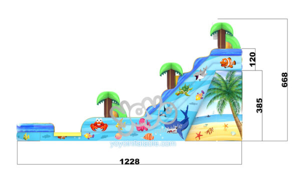 Palm Tree Beach Commercial Inflatable Water Slide YY-WSL23063-B 3