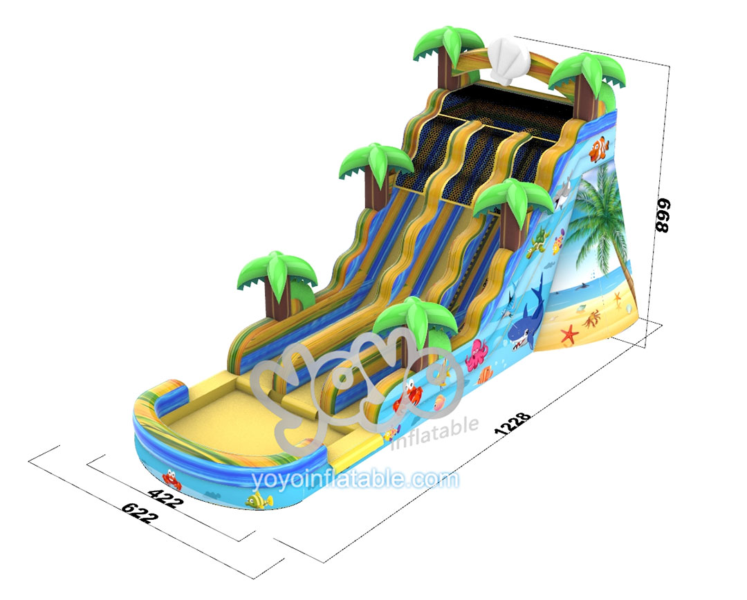 Palm Tree Beach Commercial Inflatable Water Slide YY-WSL23063-B 5