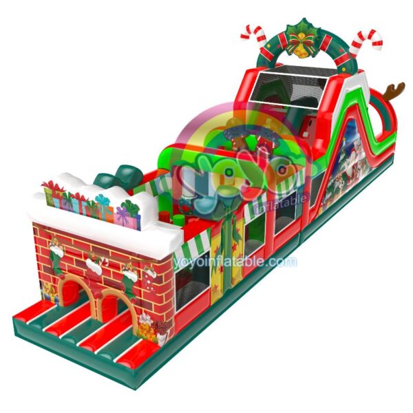 Christmas Inflatable Obstacle Course Bounce House YY-OB250521-B (1)