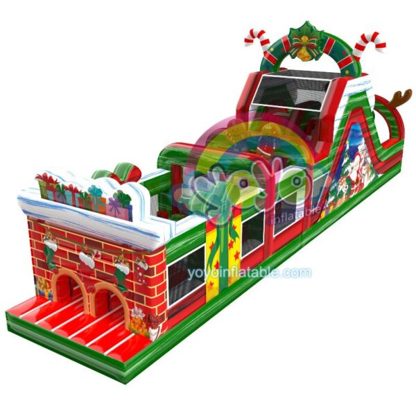 Christmas Marble Inflatable Obstacle Course Jumper YY-OB250521-A (1)