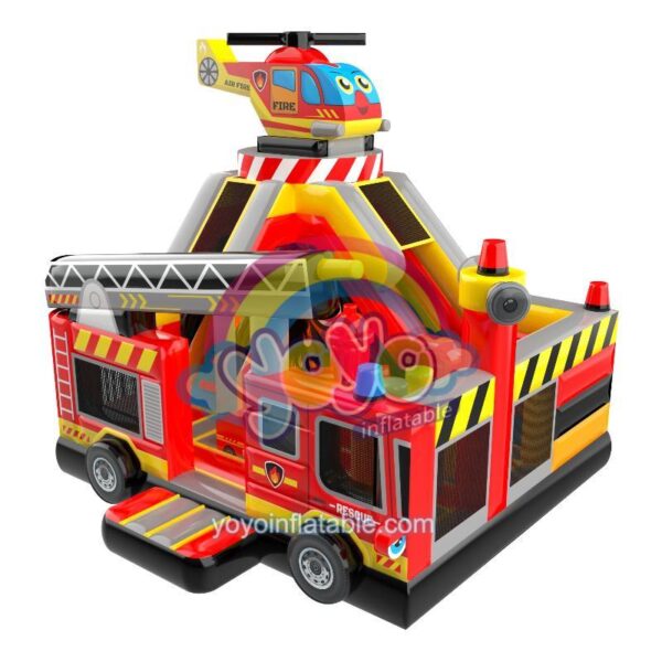 Fire Rescue Brigade Dry Inflatable Slide Combo YY-CO250637 (1)