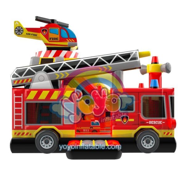 Fire Rescue Brigade Dry Inflatable Slide Combo YY-CO250637 (4)