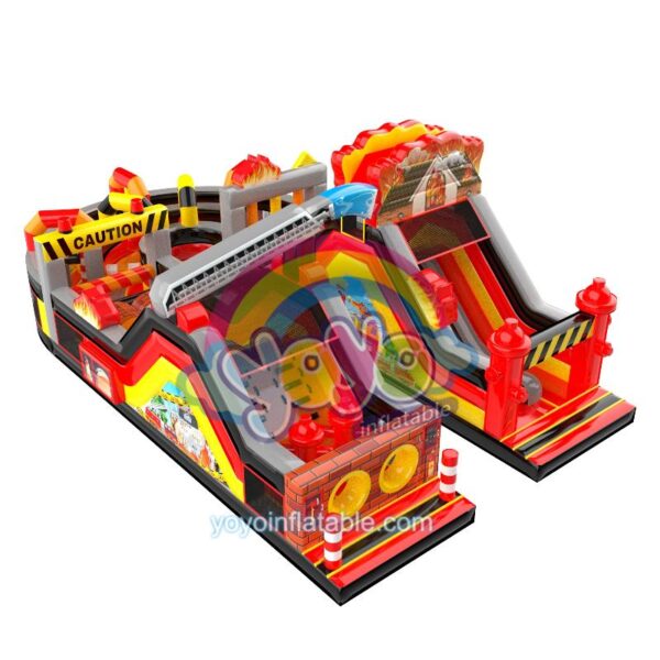 Fire Rescue Brigade U-Shaped Inflatable Obstacle Course YY-OB250623 (1)