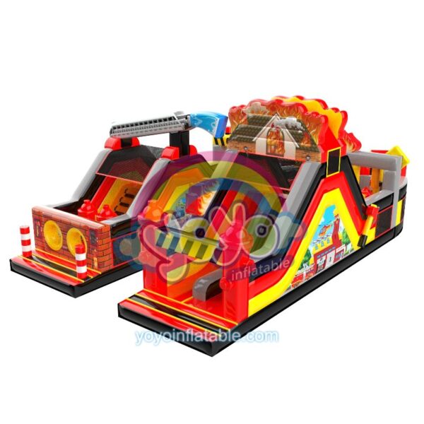 Fire Rescue Brigade U-Shaped Inflatable Obstacle Course YY-OB250623 (3)